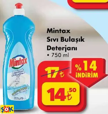 MİNTAX SIVI BULAŞIK DETERJANI MİNTAX SIVI BULAŞIK DETERJANI